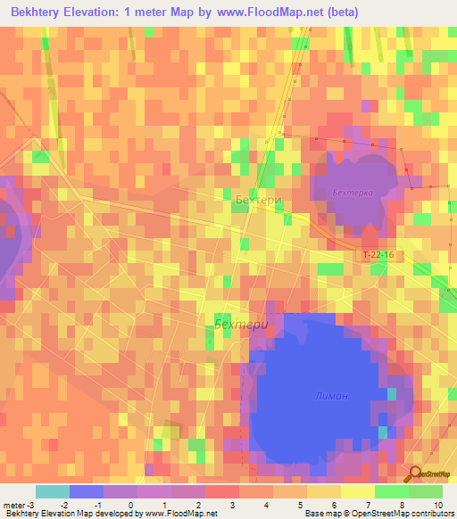 Bekhtery,Ukraine Elevation Map