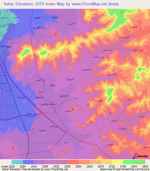 Sahar,Yemen Elevation Map