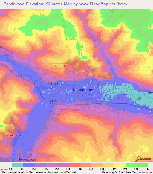 Barvinkove,Ukraine Elevation Map