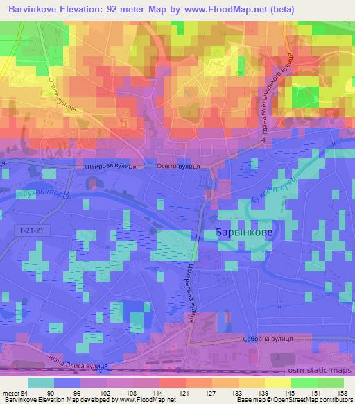 Barvinkove,Ukraine Elevation Map