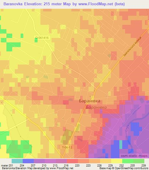 Baranovka,Ukraine Elevation Map