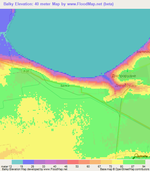 Balky,Ukraine Elevation Map