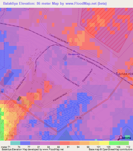 Balakliya,Ukraine Elevation Map