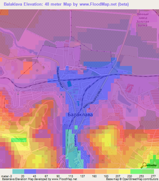 Balaklava,Ukraine Elevation Map
