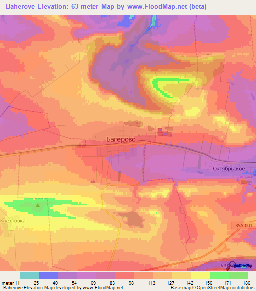 Baherove,Ukraine Elevation Map
