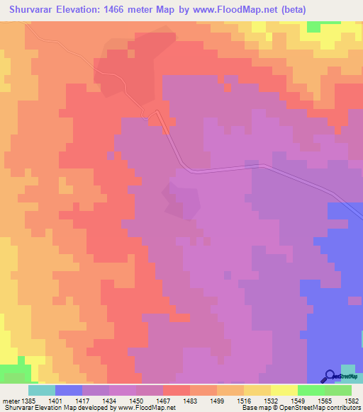 Shurvarar,Iran Elevation Map