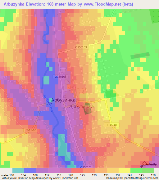 Arbuzynka,Ukraine Elevation Map