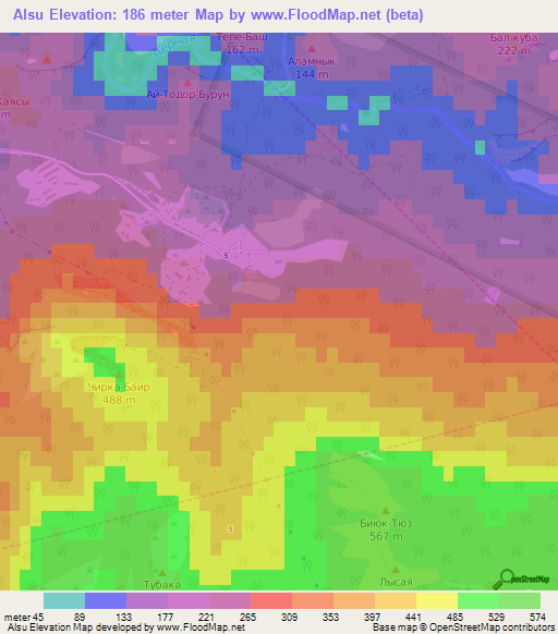 Alsu,Ukraine Elevation Map