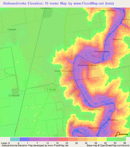 Aleksandrovka,Ukraine Elevation Map
