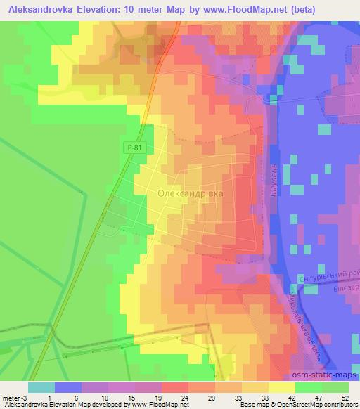 Aleksandrovka,Ukraine Elevation Map
