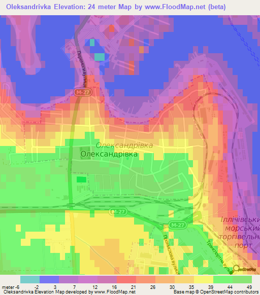 Oleksandrivka,Ukraine Elevation Map
