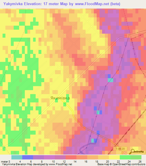 Yakymivka,Ukraine Elevation Map