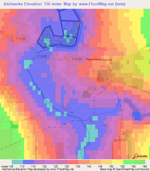 Adzhamka,Ukraine Elevation Map