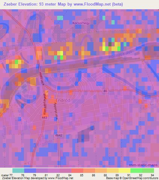 Zseber,Hungary Elevation Map
