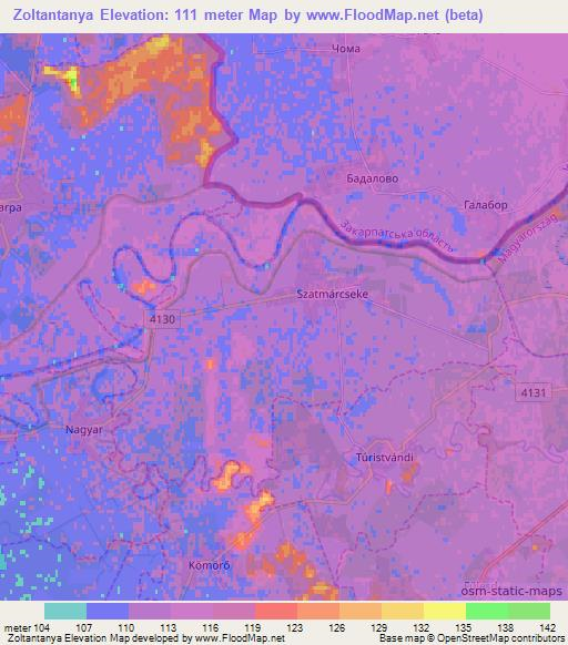 Zoltantanya,Hungary Elevation Map