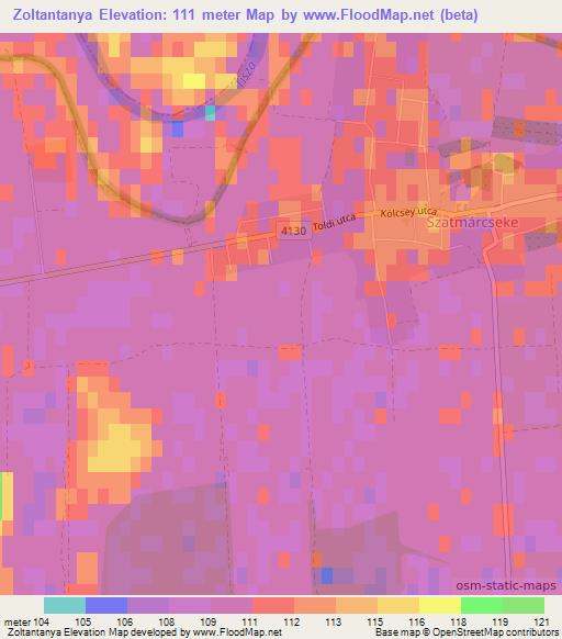 Zoltantanya,Hungary Elevation Map