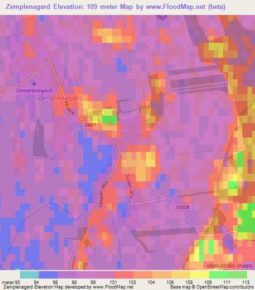 Zemplenagard,Hungary Elevation Map