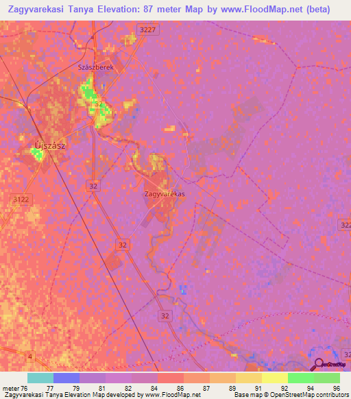 Zagyvarekasi Tanya,Hungary Elevation Map