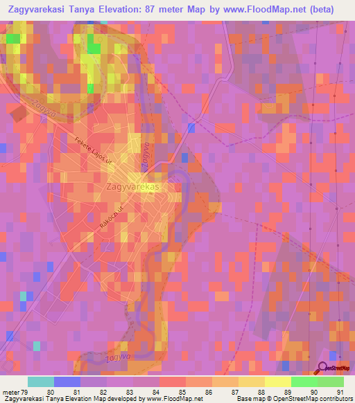 Zagyvarekasi Tanya,Hungary Elevation Map
