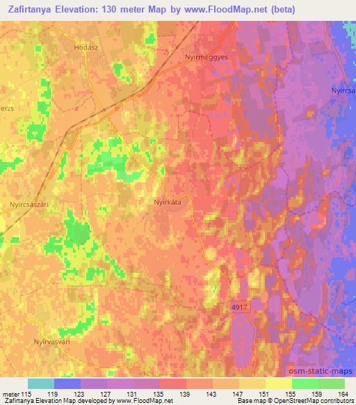 Zafirtanya,Hungary Elevation Map