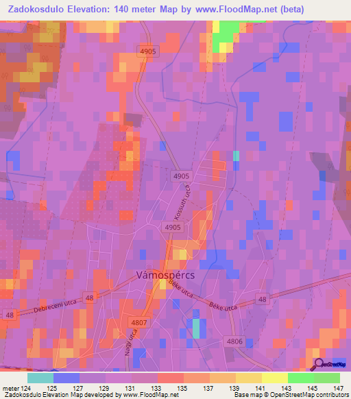 Zadokosdulo,Hungary Elevation Map