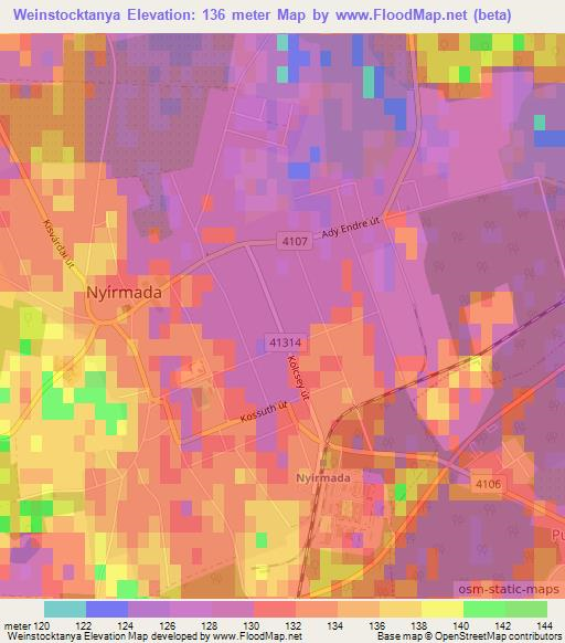 Weinstocktanya,Hungary Elevation Map