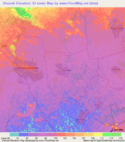 Visznek,Hungary Elevation Map