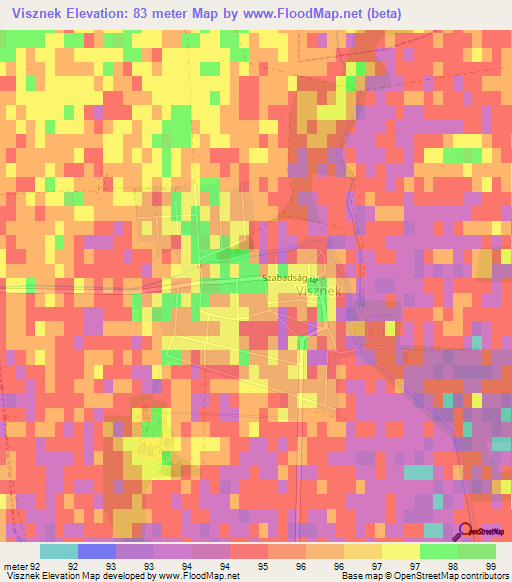 Visznek,Hungary Elevation Map