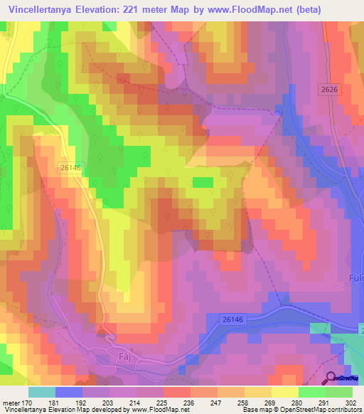 Vincellertanya,Hungary Elevation Map