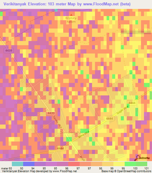 Verikitanyak,Hungary Elevation Map