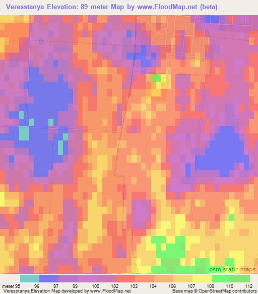 Veresstanya,Hungary Elevation Map