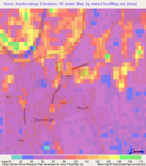 Veres Sandor-tanya,Hungary Elevation Map