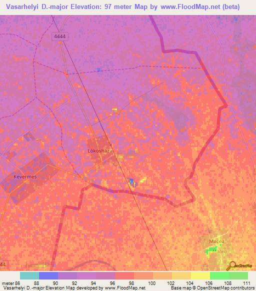 Vasarhelyi D.-major,Hungary Elevation Map