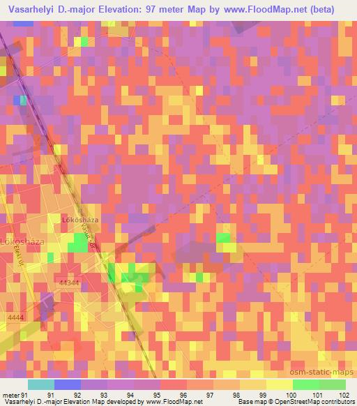 Vasarhelyi D.-major,Hungary Elevation Map