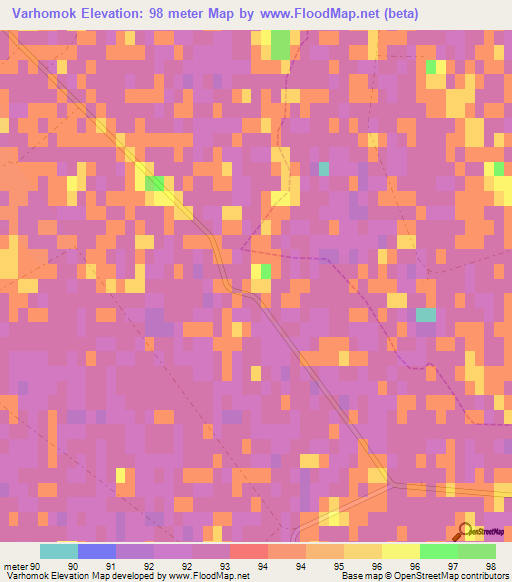 Varhomok,Hungary Elevation Map