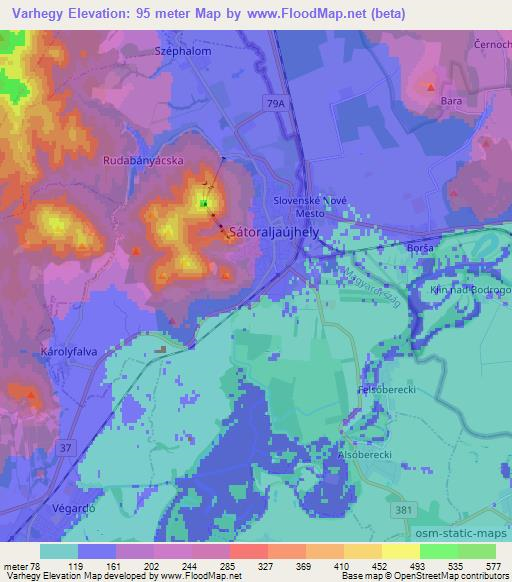 Varhegy,Hungary Elevation Map
