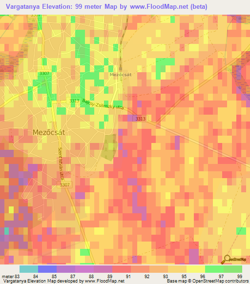Vargatanya,Hungary Elevation Map