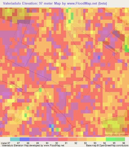 Valeriadulo,Hungary Elevation Map