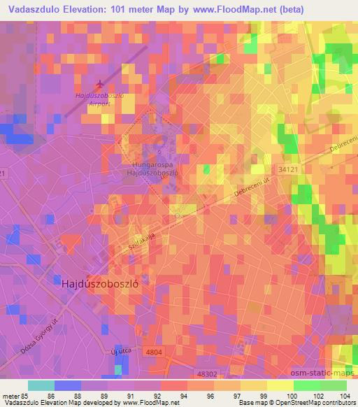 Vadaszdulo,Hungary Elevation Map