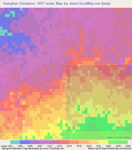 Samghan,Iran Elevation Map
