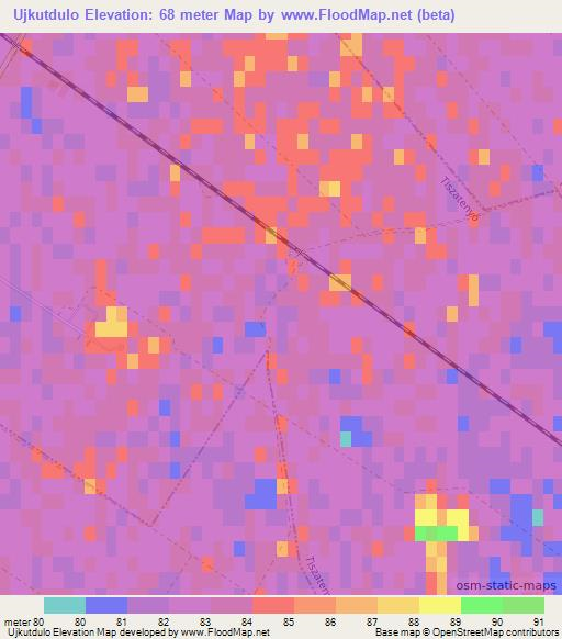 Ujkutdulo,Hungary Elevation Map