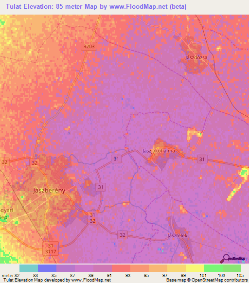 Tulat,Hungary Elevation Map