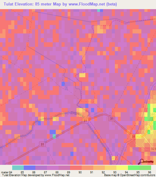 Tulat,Hungary Elevation Map