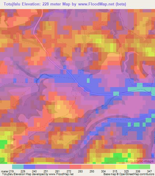 Totujfalu,Hungary Elevation Map