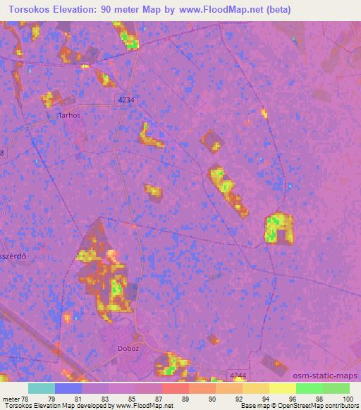Torsokos,Hungary Elevation Map