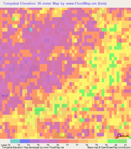 Tompahat,Hungary Elevation Map