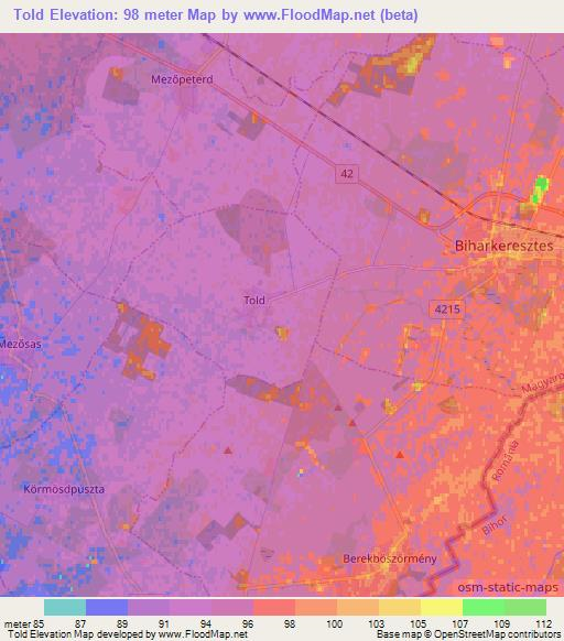 Told,Hungary Elevation Map