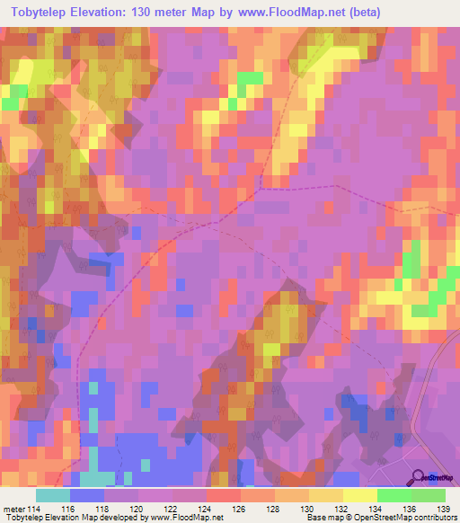 Tobytelep,Hungary Elevation Map