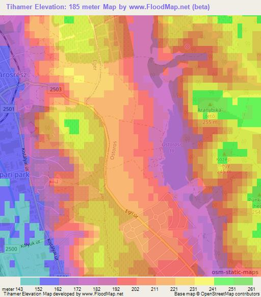 Tihamer,Hungary Elevation Map