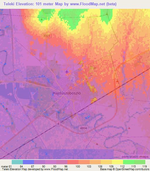 Teleki,Hungary Elevation Map